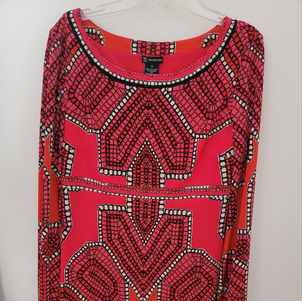 Red geometric dress